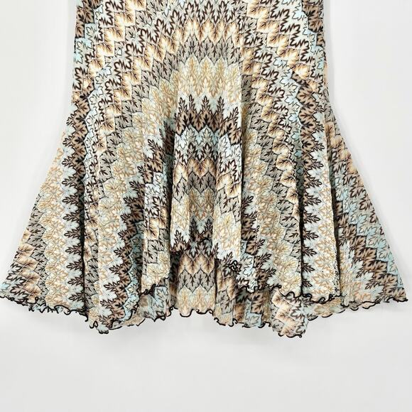 Banana Republic Boho Blue and Brown Flowy Midi Skirt Size XS - Picture 3 of 6